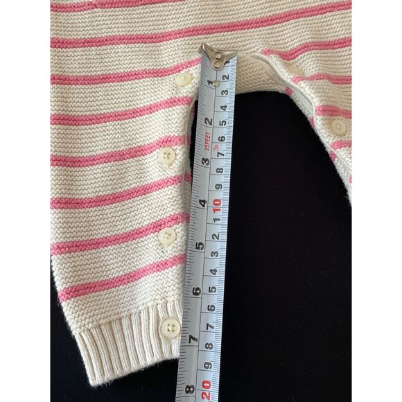 ~ BabGap 3-6 mo 1-piece Sweater Knit Romper Pink Cream Long Pockets 100% Cotton - Picture 7 of 11